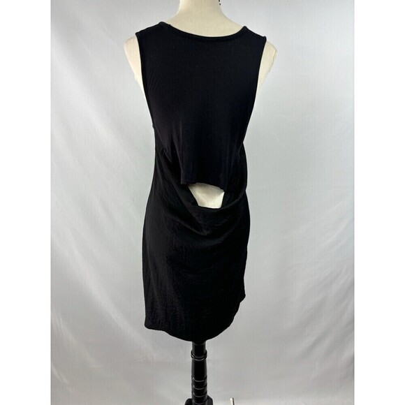 T by Alexander Wang Tank Dress Black Small Draped Cut Out Back LBD - Picture 11 of 12